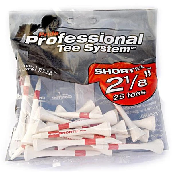 Pro Tees Wooden 2 1/8" Red (25 Pack) Red
