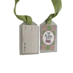 Luggage Tags Bag With Clubs Green Ribbon