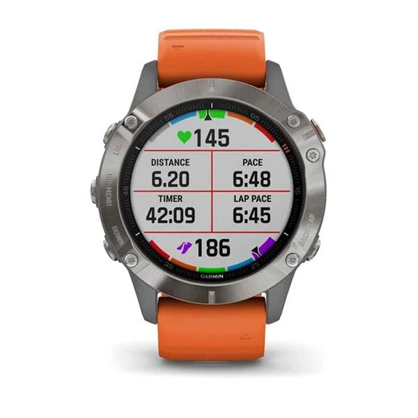 Garmin Fenix 6 Ti Sapphire GPS Watch Sapphire Grey Orange - Image 6
