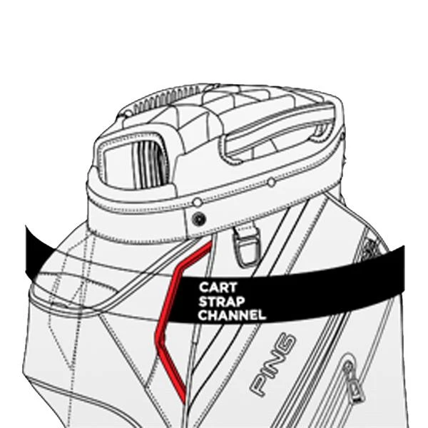 Ping Pioneer Monsoon 201 Cart Bag Scarlet - Black - Image 3