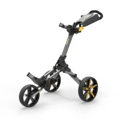 PowaKaddy Micra Push Cart Gunmetal Yellow