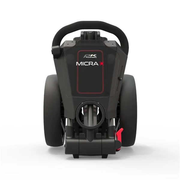 PowaKaddy Micra Push Cart Gunmetal Red - Image 3