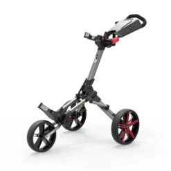 PowaKaddy Micra Push Cart Gunmetal Red