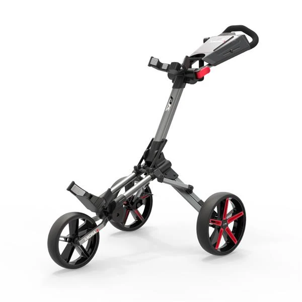 PowaKaddy Micra Push Cart Gunmetal Red