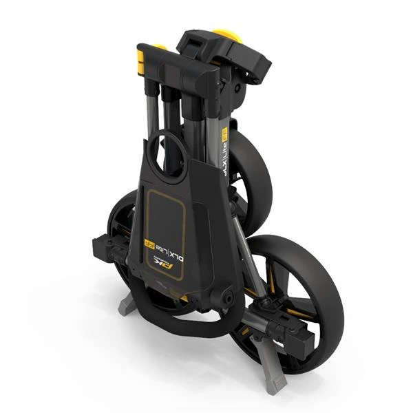 PowaKaddy DLX-Lite FF Push Cart Gunmetal Yellow - Image 2