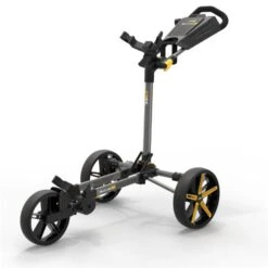 PowaKaddy DLX-Lite FF Push Cart Gunmetal Yellow