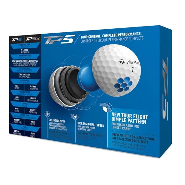 TaylorMade TP5 Golf Balls Dozen White - Image 3