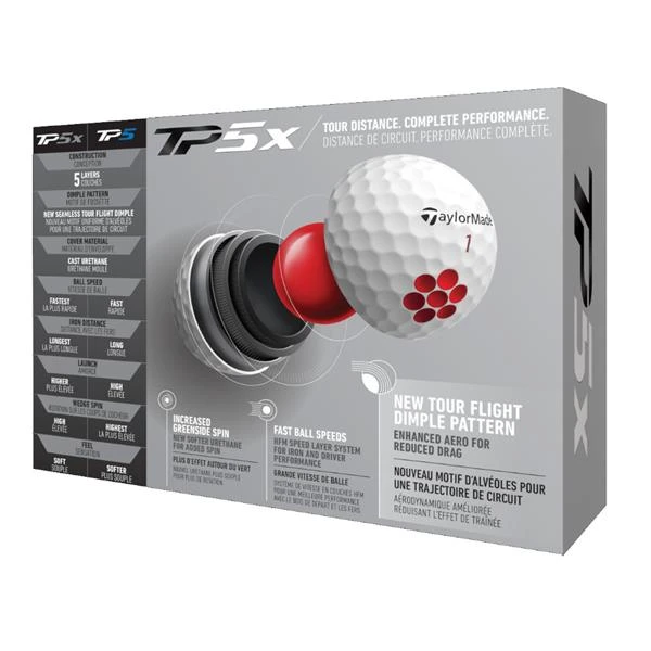 TaylorMade TP5x Golf Balls Dozen White - Image 3
