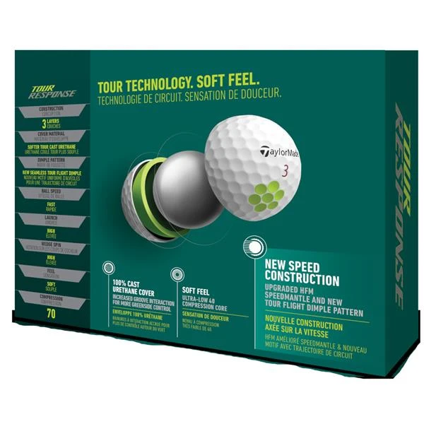 TaylorMade Tour Response Golf Ball Dozen White - Image 3