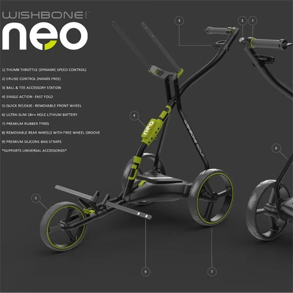 Neo 360 Electric Caddy Cart Charcoal Lime - Image 6